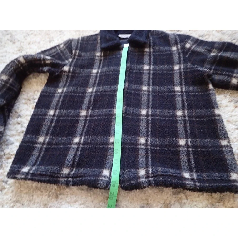 High Sierra Fleece Jacket‎ Boys Small Navy Blue Excellent Plaid Zip Up Outerwear